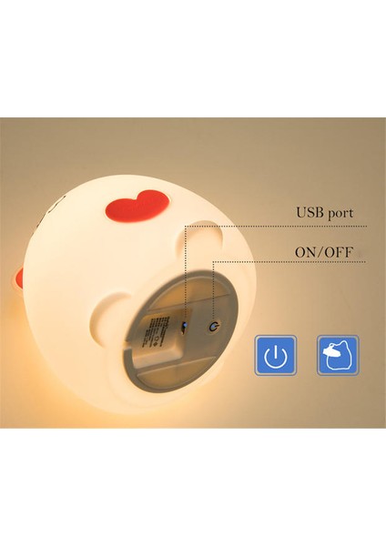 LED Gece Lambası Kedi Hayvan USB Şarj Silikon Karikatür Kreş Lambası Bebek Gece Lambası Çocuk Doğum Günü Hediyesi Oyuncak | LED Gece Işıkları (Pat Stil) (Yurt Dışından) indirimleri