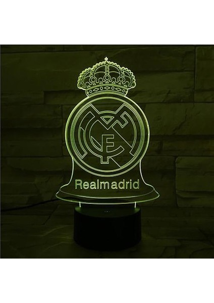 Realmadrid USB 3D Anime Gece Lambası Atmosfer LED Futbol Kulübü Masa Lambası (Yurt Dışından)