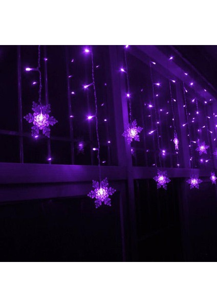 (Mor) 3.5 M 96LED Şelale Perde Peri Işıkları Noel Dize Işık Düğün Parti Dekor (Yurt Dışından)
