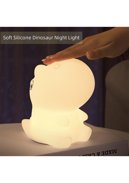 Dinozor LED Gece Işık Dokunmatik Sensörü Renkli Karikatür Silikon USB Şarj Edilebilir Yatak Odası Başucu Lambası Çocuklar Için Çocuk Bebek Hediye | LED Gece Işıkları (Yurt Dışından)