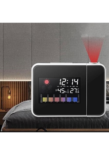 Masa Saati Dijital Çalar Saat Projeksiyon Tavan Projektör ile Çalar Saat Sıcaklık Termometre Zaman Tarihi | Alarm Saatleri (Yurt Dışından) fırsatları