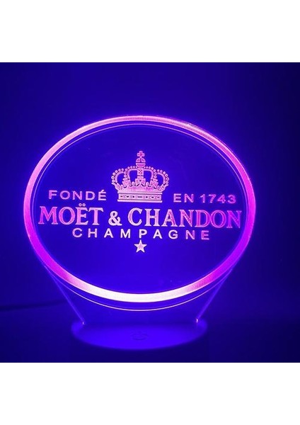 Moët Chandon 3D LED Gece Lambası Çocuklar Yatak Odası Masa Lambası (Yurt Dışından)