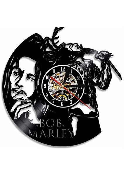 Bob Marley Vinil Duvar Saati Kayıt Hediye Dekor Poster Şarkı Kadın Adam Bayram Gün (Yurt Dışından)