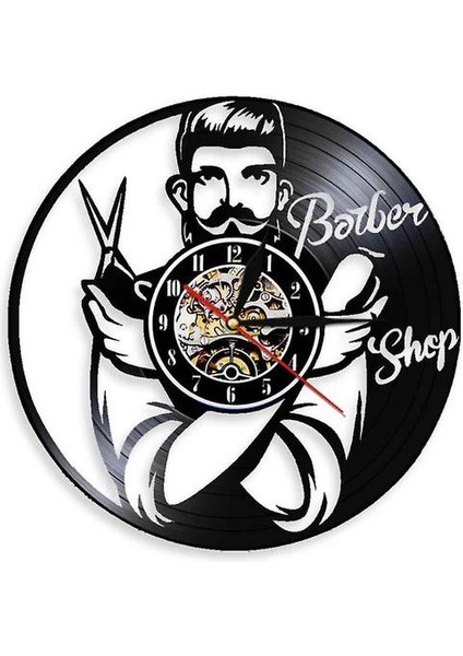 Vancl Berber Vinil Kayıt Saati, Yaratıcı Retro Ev Dekorasyon Duvar Saati (Yurt Dışından)