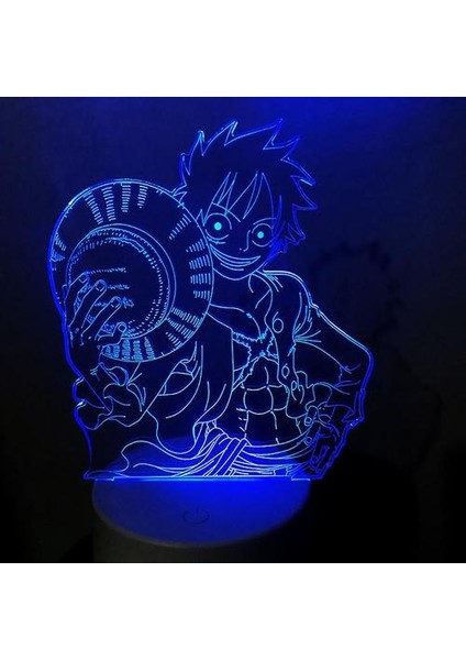 Tek Parça Luffy Küçük Gece Lambası Anime Masa Lambası Periferik 3D Başucu Lambası Yatak Odası Başucu LED Masa Lambası (Yurt Dışından)