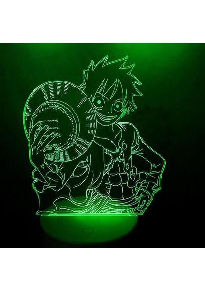 Tek Parça Luffy Küçük Gece Lambası Anime Masa Lambası Periferik 3D Başucu Lambası Yatak Odası Başucu LED Masa Lambası (Yurt Dışından)