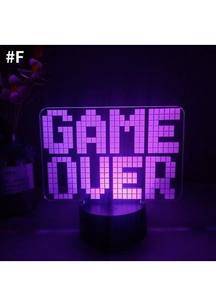 3D Gece Lambası Oyun Odası Masası Kurulum Aydınlatma Dekor Masada Ps Gamepad Şekli Oyun Konsolu Simgesi Logo Sensörü Işık Başucu Hediye (Tip F) (Yurt Dışından)