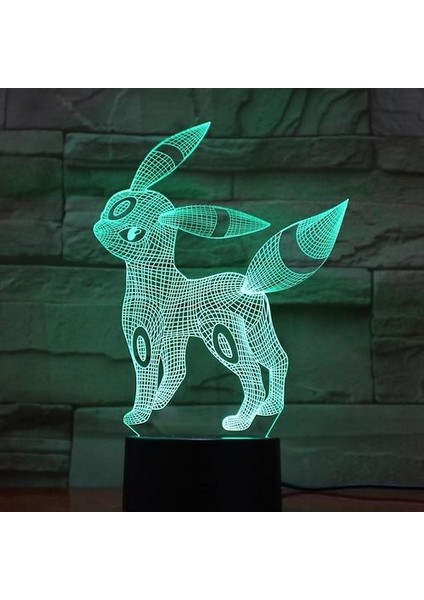 Sylveon Çocuk Yatak Odası Anime Masa Lambası 3D LED Gece Lambası (Yurt Dışından)