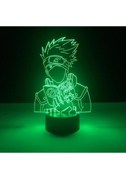 Kakashi Naruto Çocuklar Yatak Odası Nightlight Masa Lambası 3D LED Gece Lambası (Yurt Dışından)