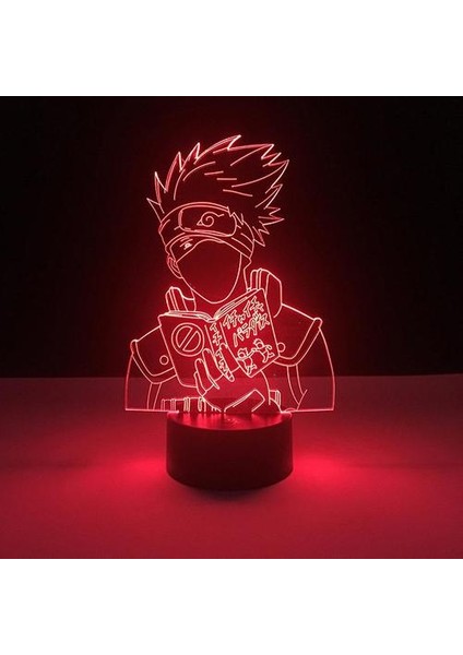 Kakashi Naruto Çocuklar Yatak Odası Nightlight Masa Lambası 3D LED Gece Lambası (Yurt Dışından)