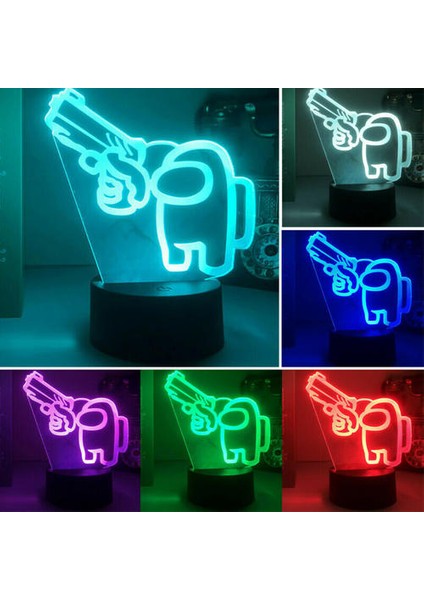 Bizimle Oyun Gece Gece Lambası USB 7 Renk LED Lamba (Yurt Dışından)