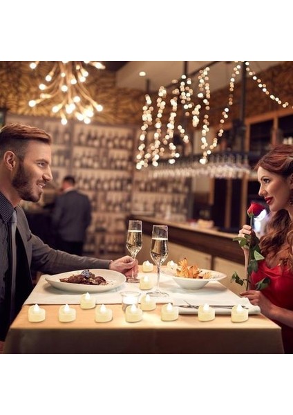24 Adet Kalp Şekli LED Mumlar Çay Işık Sevgililer Günü Için Romantik LED Mumlar Düğün Masa Dekor Kalp Şeklinde Mum Işıkları | (Yurt Dışından) fırsatları