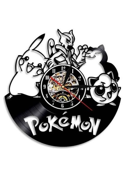 Pokemon LED Hafif Uzaktan Kumanda Vinil Kayıt Lp Duvar Saati Dekor Sanat (Yurt Dışından)
