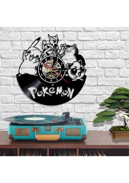Pokemon LED Hafif Uzaktan Kumanda Vinil Kayıt Lp Duvar Saati Dekor Sanat (Yurt Dışından)