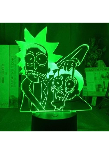 Rick ve Mory 3D LED Gece Lambası Çocuklar Yatak Odası Masa Lambası (Yurt Dışından)