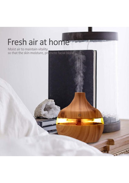 300ML Hava Nemlendirici Aroma Uçucu Yağ Difüzör Ultrasonik Ahşap Tahıl Humidificador USB Mini Mist Maker 7 LED Işık Araba Ev | Nemlendiriciler (Yurt Dışından)