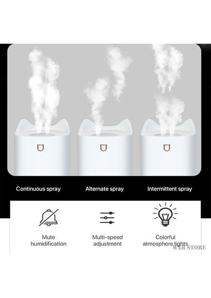 3000 ml Ev Hava Nemlendirici Çift Meme Serin Sis Aroma Difüzör Renkli LED Işık ile Ağır Sis Ultrasonik USB Humidificador | Nemlendiriciler (Yurt Dışından)