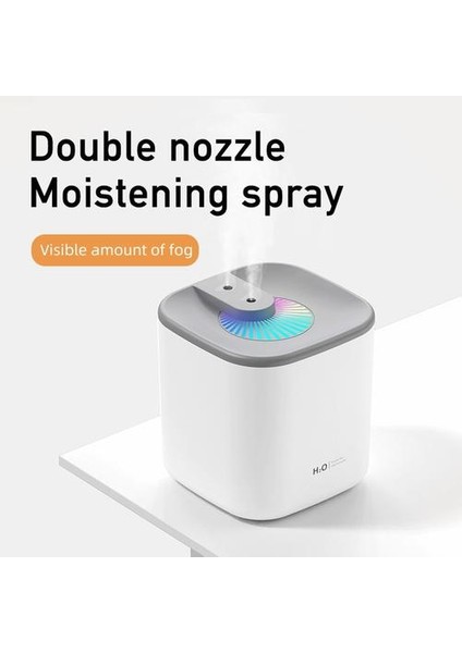 3000 ml Büyük Boylu Çift Sprey Ev Hava Nemlendirici LED Işık ile Masaüstü Mist Maker Ev Ofis Yatak Odası Için Sessiz Püskürtücü | Nemlendiriciler (Yurt Dışından)