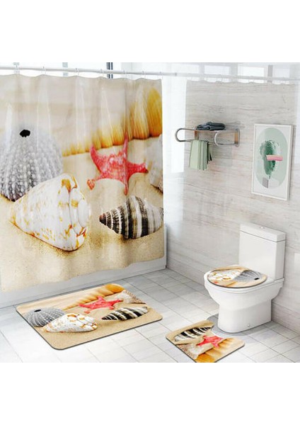 (Kabuk Perdesi) Banyo Büyük Duş Perdesi Tuvalet Kapağı Kapak Banyo Mat Kaymaz Halı Halı (Yurt Dışından) fiyatları