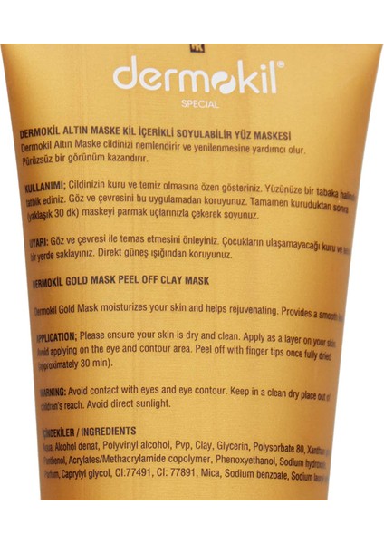 Kil Içerikli Soyulabilir Gold Maske (75 Ml)
