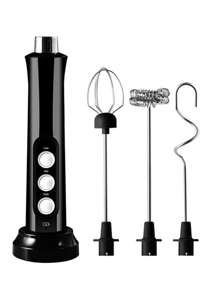 3 Hızlar Elektrikli Çırpma Kahvesi Süt Içecek Frooter Foamer Mikser USB Şarj Edilebilir El Gıda Blender Mutfak Yumurta Çırpıcı Mikser | Sütlü Anneler (Yurt Dışından)