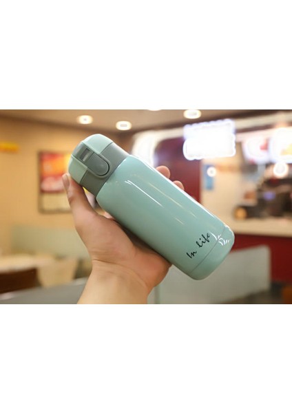 360 ml Sevimli Şeker Mini Termos Kupası Çocuklar Karikatür Sıcak Su Şişesi Paslanmaz Çelik Termal Kahve Kupa Vakum Şişesi Yalıtımlı | Vakumlu Şişeler ve termoslar (Yeşil) (Yurt Dışından)