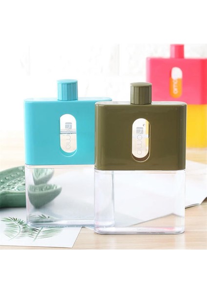 Taşınabilir 530 ml A5 Boyutu Açık Su Şişesi Yaratıcı Plastik Seyahat Spor Kağıt Kare Öğrenciler Için Düz Su Isıtıcısı | Su Şişeleri (Yeşil) (Yurt Dışından)