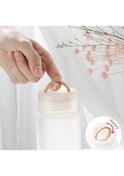 Buzlu Mat Temizle Cam Su Şişesi 420ML Taşınabilir Sevimli Bpa Ücretsiz Waterbottle Süt Suyu Kupası Ev Ofis Ekipmanları Hediyeler | Su Şişeleri (Pembe) (Yurt Dışından)