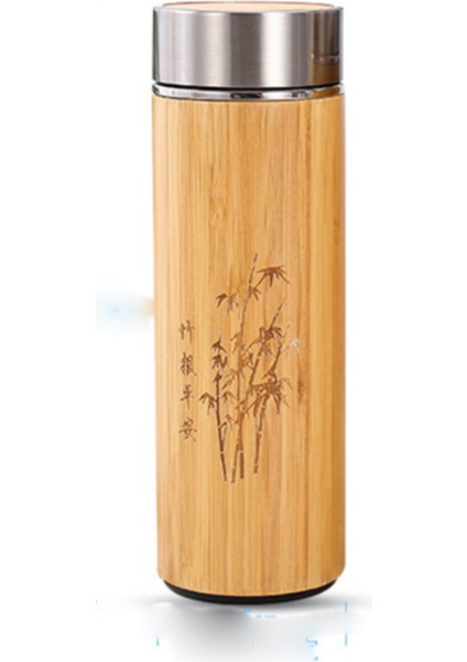 Bambu Paslanmaz Çelik 350ML Vakum Seyahat Vakum Kupası ile Çay Demlik Süzgeci | Kupalar (Yurt Dışından)
