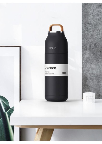Seyahat Su Şişesi 304 Paslanmaz Çelik Termos Şişe Termal Kupası Vakum Şişesi 350 ml Kahve Yalıtımlı Fincan Termo Kupa 6 12 Saat | Vakumlu Şişeler ve termoslar (Balck) (Yurt Dışından)