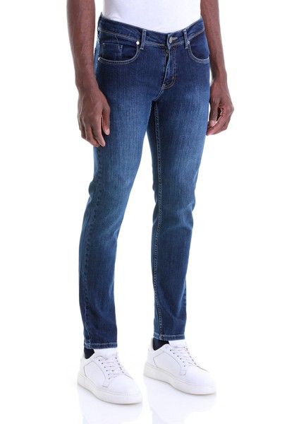 Lacivert Slim Fit Düşük Bel Basic Kot Pantolon