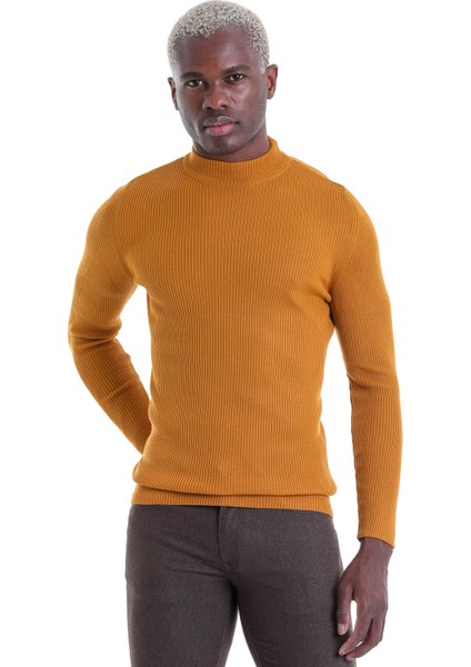 Safran Regular Fit Düz Balıkçı Yaka Klasik Yün Triko Kazak