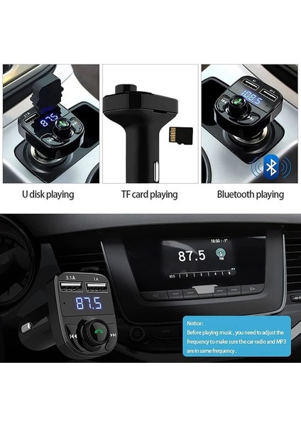 Bluetooth ve Eller Serbest Özellikli Fm Verici X8 Siyah fırsatları
