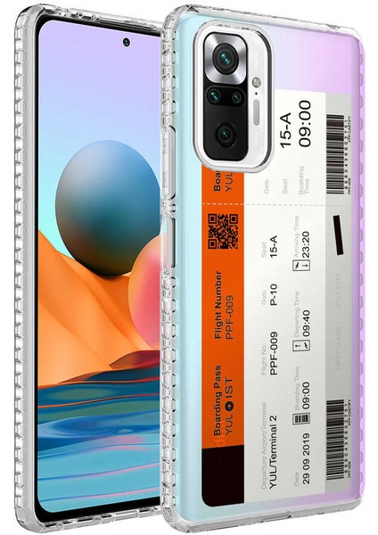 - Xiaomi Redmi Note 10 Pro - Kılıf Kenarlı Renkli Desenli Elegans Silikon Kapak