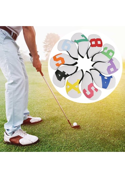 10 x Anti-Tıraşlama Golf Kulübü Headcover Numarası Kafa Kapak Taşıma Renkli Numaraları Koruyun (Yurt Dışından) modelleri