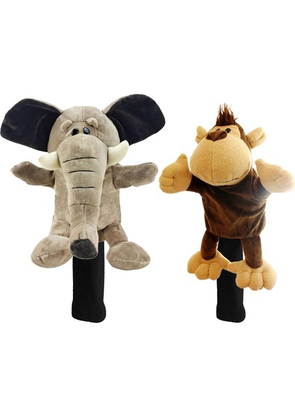 2 Adet Komik Golf Kulübü Headcovers Kafa Koruma Peluş Ahşap Sürücü Kafa Kapağı (Yurt Dışından)