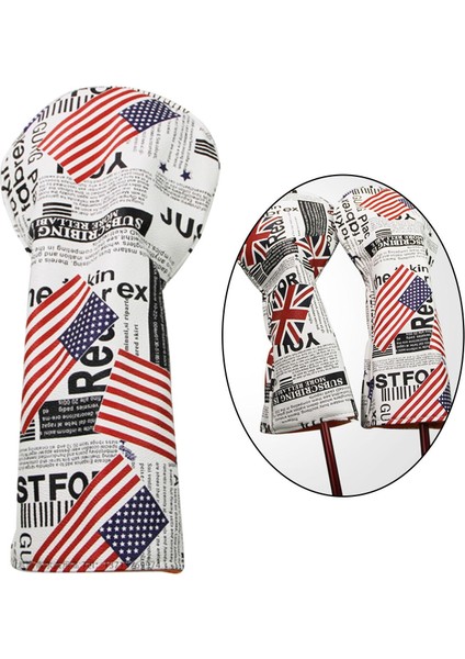 Pu Golf Ahşap Kafa Kapak Su Geçirmez Golf Kulübü Headcover Koruma Guard Yıldız Çizgili 1 (Yurt Dışından)