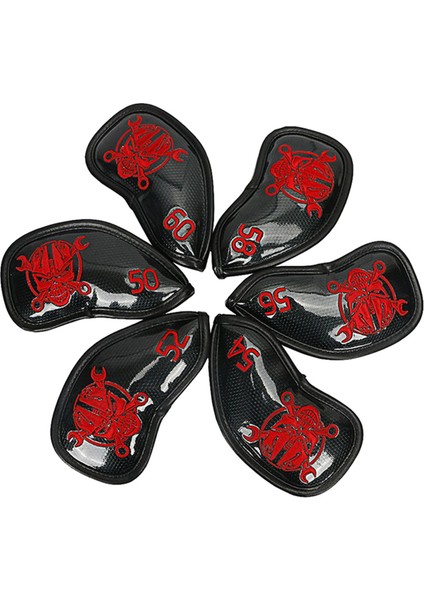 6 x Dayanıklı Golf Demir Headcover Kum Kuma Unise x Derece Koruma Kırmızı (Yurt Dışından)