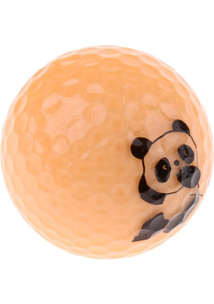 Yeni Çift Katmanlı Golf Uygulaması Topları Golf Eğitim Topları Sevimli Panda Desen Turuncu (Yurt Dışından)