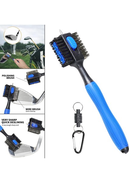 Taşınabilir Golf Kulübü Fırça Kutup Putter Ev Dış Mekan Egzersiz Erkek ve Kadınlar Mavi (Yurt Dışından)