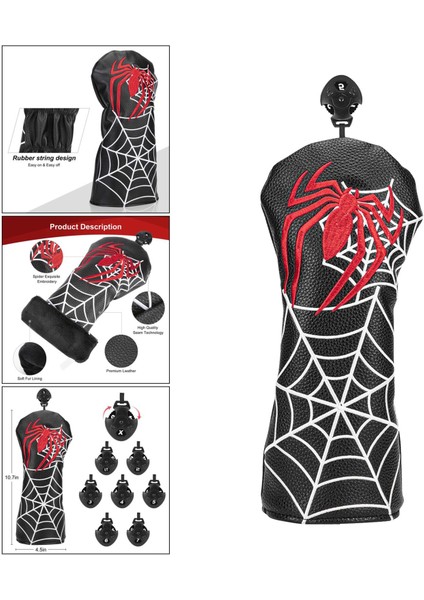 Golf Kafa Kapağı Fairway Hibrid Ahşap Kulübü Headcover Kol Golfçü Ekipmanları No.5 (Yurt Dışından) indirimleri