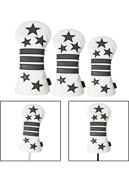 Dayanıklı Golf Ahşap Kafa Kapak Sürücüleri Headcover Koruyucu Yıldızlar Çizilmez S M L 3 Adet (Yurt Dışından) fırsatları