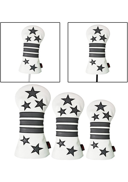 Dayanıklı Golf Ahşap Kafa Kapak Sürücüleri Headcover Koruyucu Yıldızlar Çizilmez S M L 3 Adet (Yurt Dışından) indirimleri