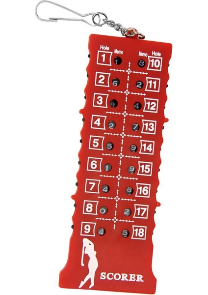 18 Delik Golf Stroke Sayacı Taşınabilir Golf Skoru Skorlama Aracı Kırmızı Çanta Etiketi (Yurt Dışından)