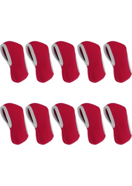 10 Adet Neopren Golf Kulübü Demir Kapak Headcover Tüm Şarap Kırmızı Fit (Yurt Dışından)