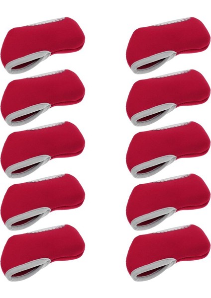 10 Adet Neopren Golf Kulübü Demir Kapak Headcover Tüm Şarap Kırmızı Fit (Yurt Dışından)