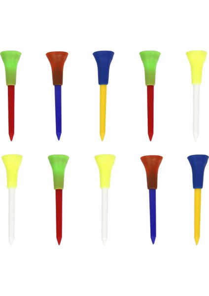 10 Adet Rastgele 70 mm. Plastik Golf Tees Kauçuk Yastık Çift Katmanlı Kauçuk Tees (Yurt Dışından)