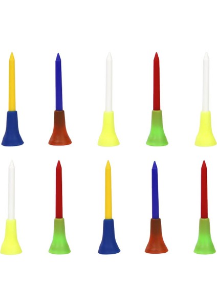 10 Adet Rastgele 70 mm. Plastik Golf Tees Kauçuk Yastık Çift Katmanlı Kauçuk Tees (Yurt Dışından)