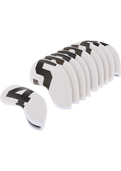 10 Adet Golf Demir Headcover 13 x 7 cm. Ütüler Başak Koruyucu Golfçü Beyaz Koruyun (Yurt Dışından)