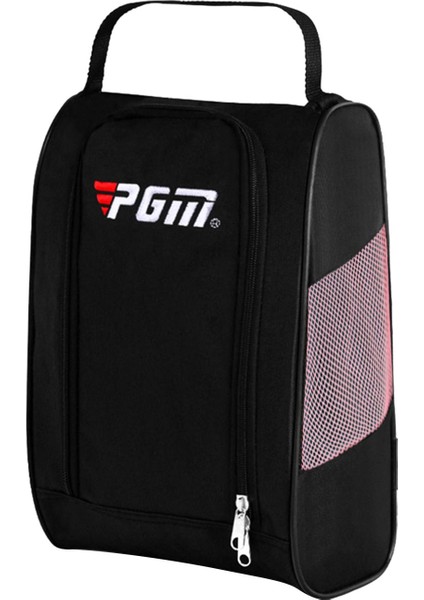 Golf Ayakkabı Çanta Cepler Bagaj Fermuarlı Spor Ayakkabı Taşıyıcı Depolama Oyuncu Siyah Pembe (Yurt Dışından)